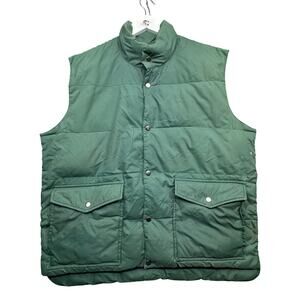 Vintage 80s Real Duck Down Manor House Quilted Puffer Vest Men Large Snap Button